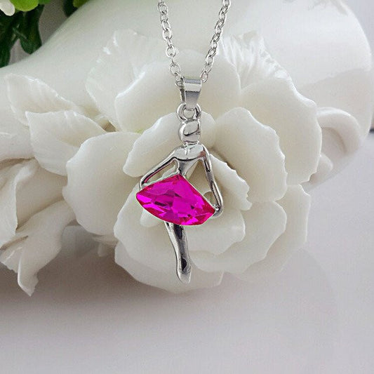 Ballerina Pendant Necklace in Austrian Crystal