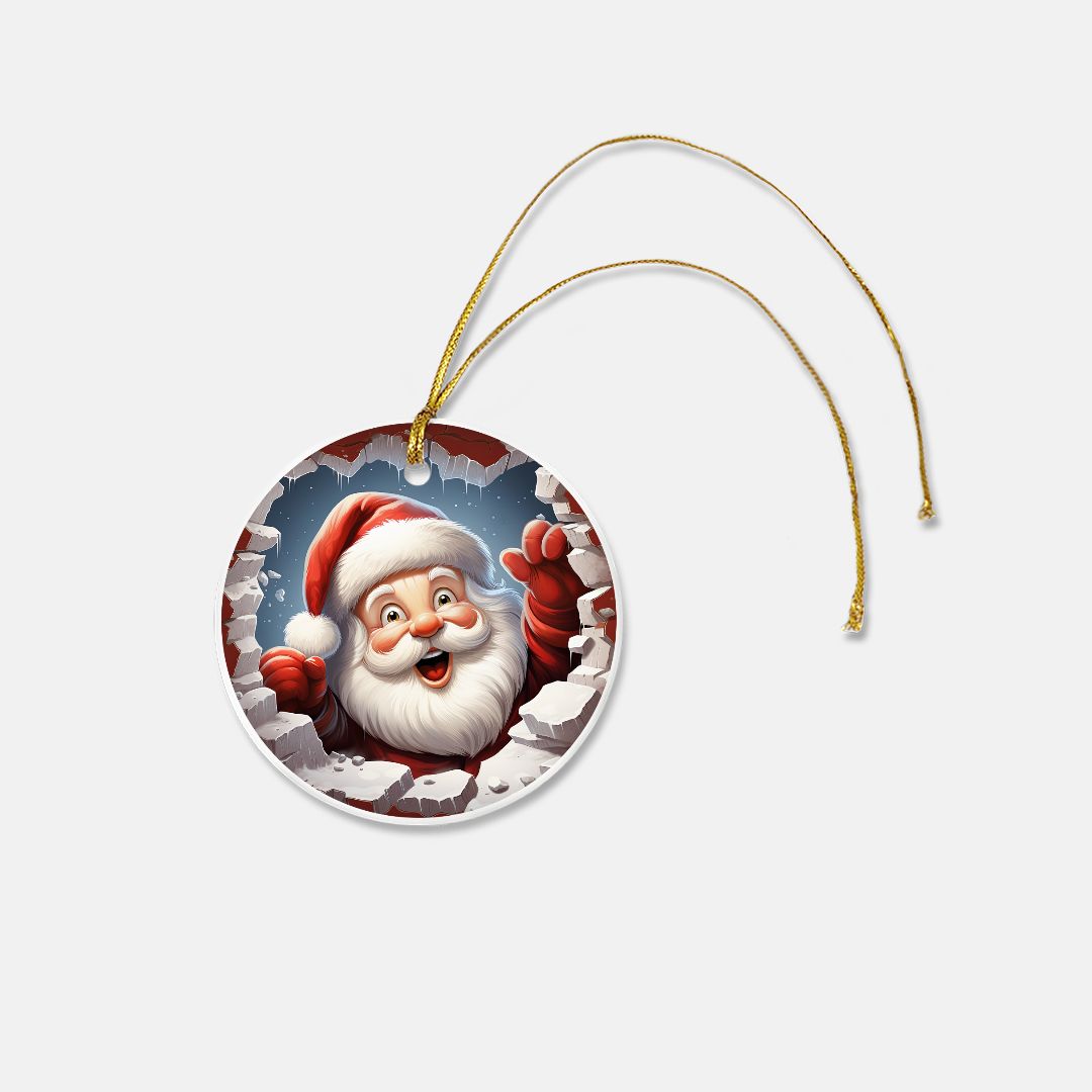 Santa 3D 3 Inch Ceramic Ornament